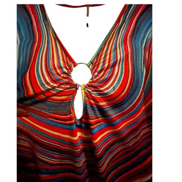 MULTICOLOR STRIPED SEXY DRESS - Picture 2 of 3